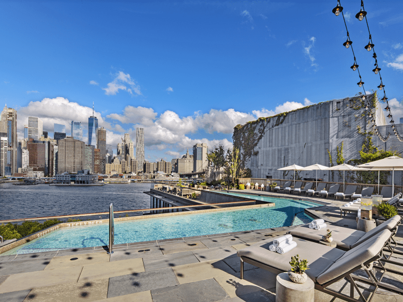Rooftop pool at 1 Hotel Brooklyn Bridge