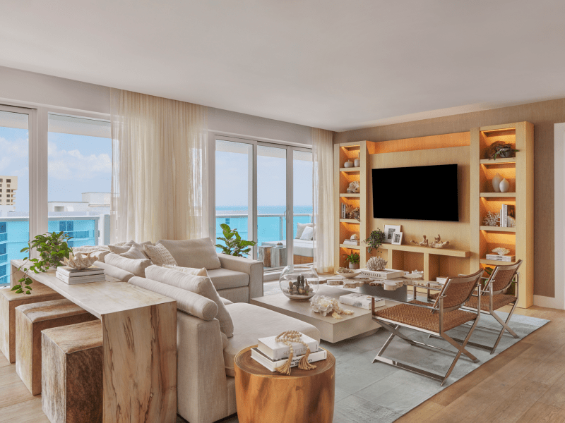 Ocean View 3 Bedroom Penthouse Balcony-Living