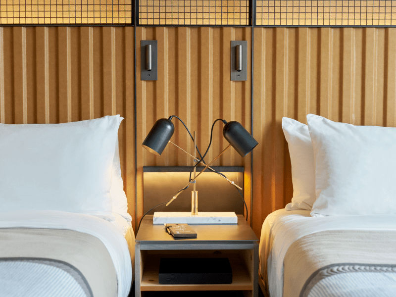 Star Hotel Natural Wood Guestroom Bath room Amenities Set Series in Light  Brown