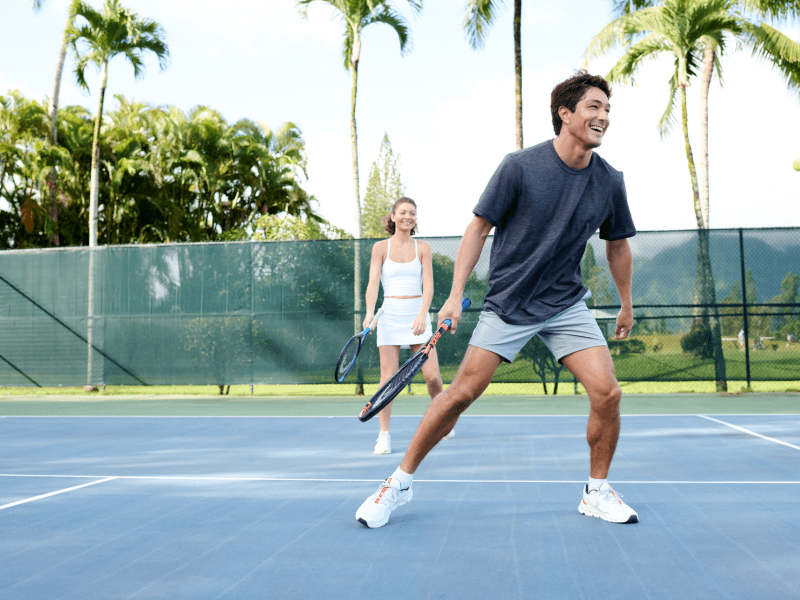 Friends Playing Tennis