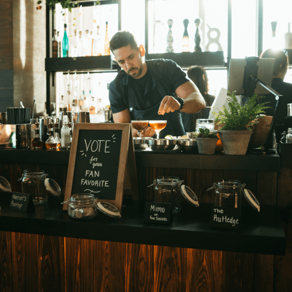 bartender making a drink